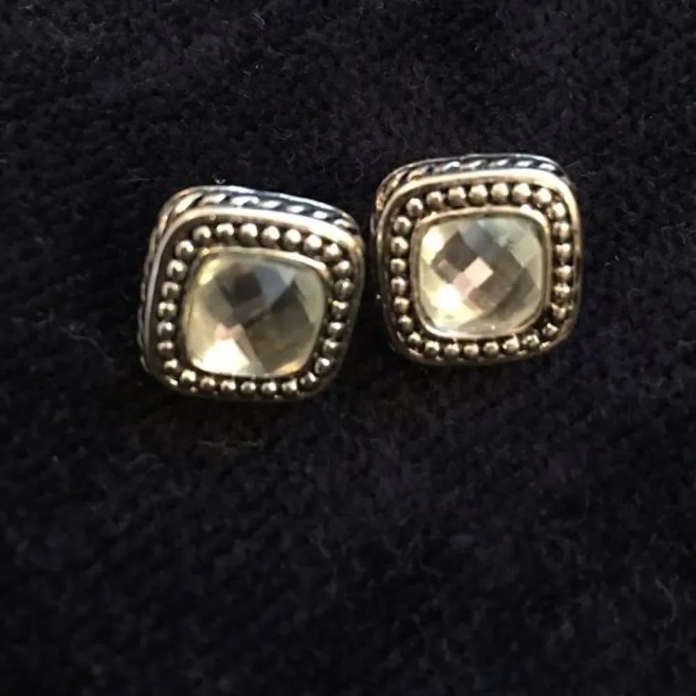 Silver Crystal Square Earring Backs - Picture 2 of 12